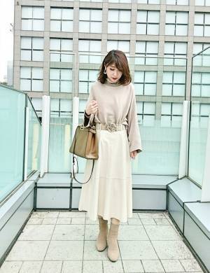 ZARAのエコレザースカートで春の高見えコーデ。おしゃれ鮮度もUP！