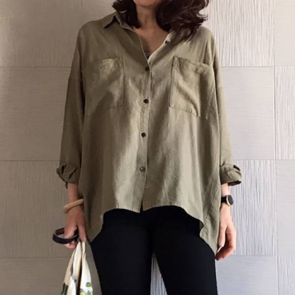 カジュアルだけどちょっとセクシー。MOUSSYカーキシャツであざとくコーデ