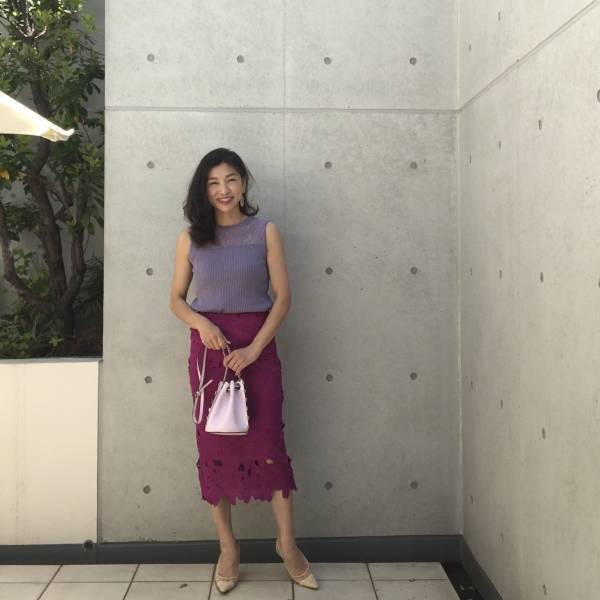 【GU】1490円のレースニットで叶える品良く大人フェミニンコーデ