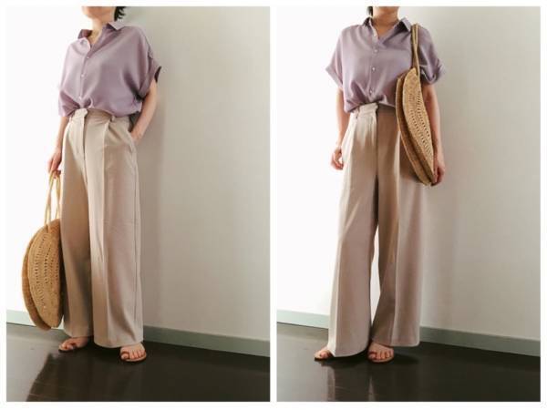 肩幅問題を解消！ GU990円シャツでデコルテ周りをキレイ見せ。