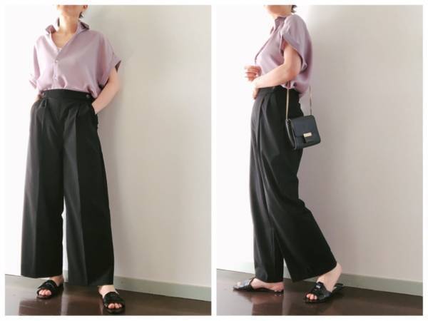 肩幅問題を解消！ GU990円シャツでデコルテ周りをキレイ見せ。