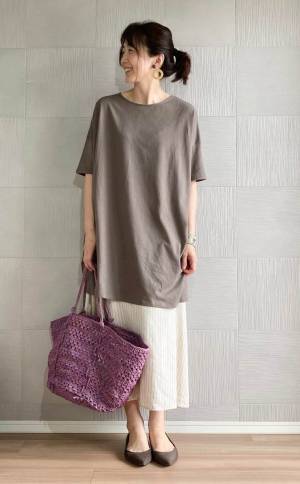 プチプラ大人色で“お腹を隠している感”もゼロ！ チュニックコーデのテクニック