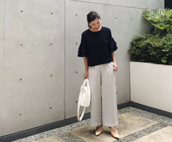 【GU】新作！ ボタンワイドアンクルパンツで上品コーデをアップデート