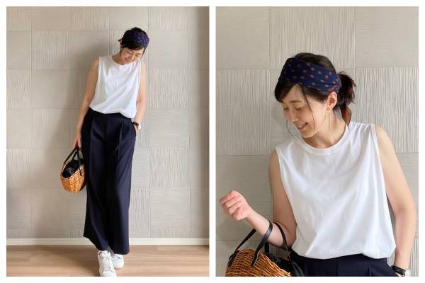 【GUスカーフ】40代におすすめ！ ワンアイテムで真夏のコーデをアップデート