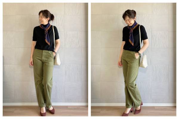 【GUスカーフ】40代におすすめ！ ワンアイテムで真夏のコーデをアップデート