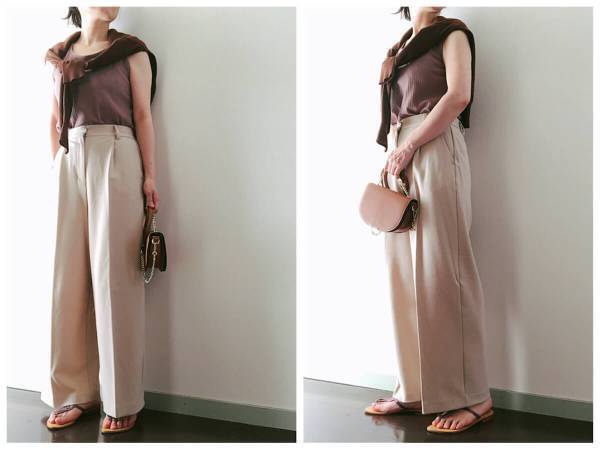 【GU】秋まで使える高見え２WAYタンクトップで今旬アラフォーコーデ