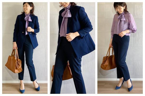 プチプラを高見えさせるワンアイテム！ 40歳からのボウタイブラウスコーデ