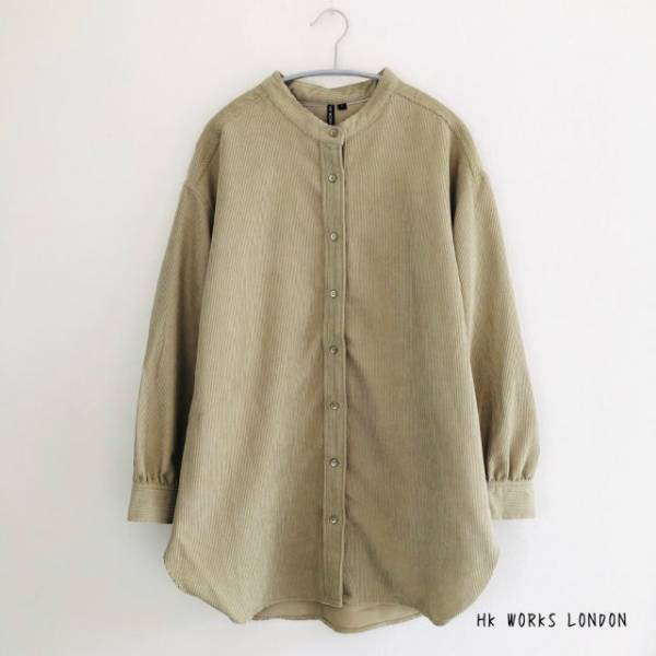 【しまむらコラボ】くすみグリーンが旬。1790円のコーデュロイチュニックが優秀