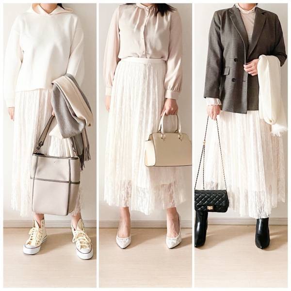 【GU】U1500でも安っぽく見えないレースプリーツロングスカートが万能！