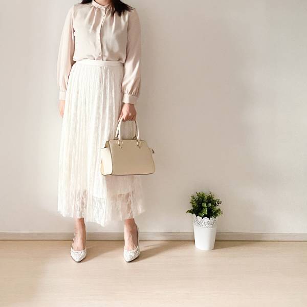 【GU】U1500でも安っぽく見えないレースプリーツロングスカートが万能！