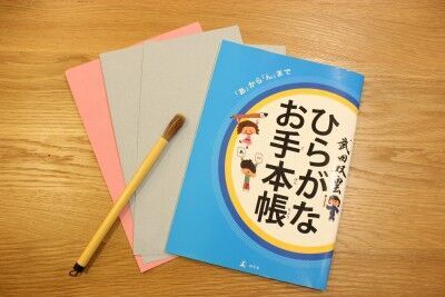 我が家で愛用しているのは、「幻冬舎エデュケーション」の「武田双雲 水で書けるはじめてのお習字」（写真は付属のお手本帳）
