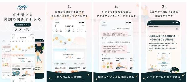 心身の“ゆらぎ”をサポート。ユニ・チャームから生理管理アプリ「ソフィ be」誕生
