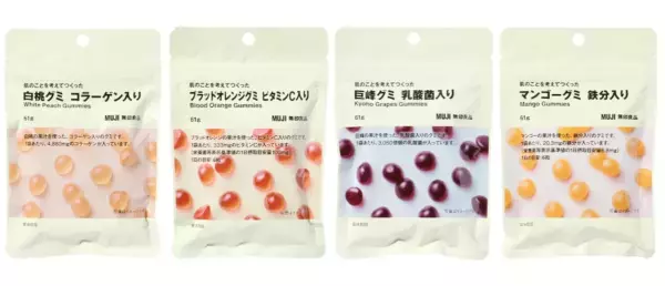 不足しがちな栄養素を補給！「肌のことを考えてつくったグミ」4種が新発売