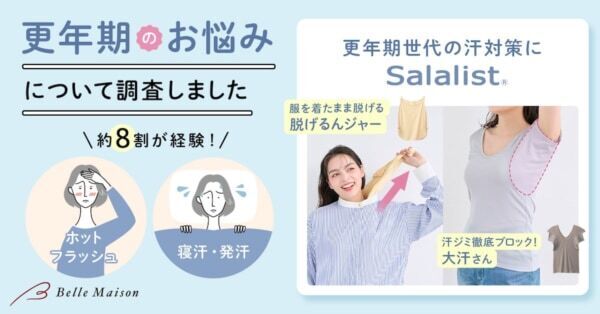 リアルな更年期のお悩み。約8割が「ホットフラッシュ」や「寝汗・発汗」を経験