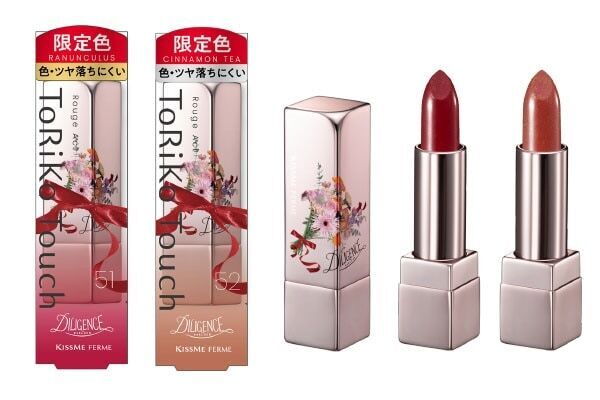 キスミー フェルムの人気リップ「ルージュアクト」と人気フラワーショップDILIGENCE PARLOURがコラボ。ラメ輝く限定カラー発売