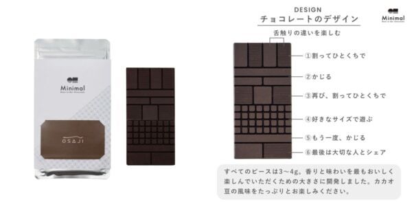 OSAJI × Minimal コラボ第2弾！　チョコレートの香りをまとうオードトワレとチョコレートのセットが数量限定登場