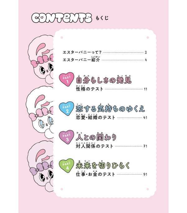 がんばるアナタへ、いやしの心理テスト。韓国発・Z世代に大人気の「エスターバニー」心理テスト本が登場！