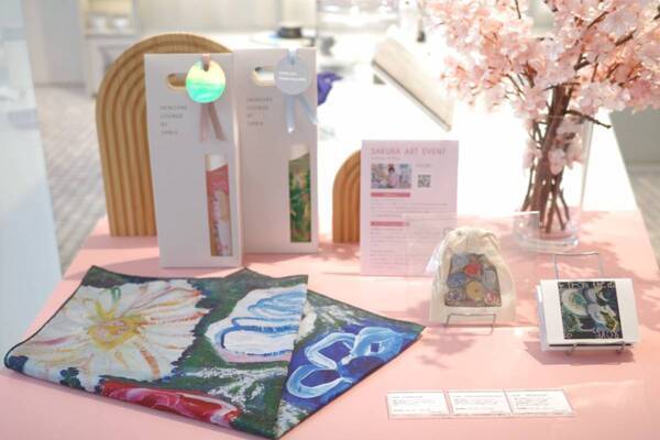 桜杏仁風味の限定ドリンクも！　オルビス表参道旗艦店で桜×アートイベント第二弾開催中