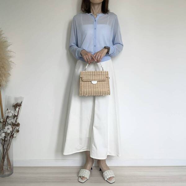 【ユニクロ】ショート丈が今っぽい。万能な「シアーカーディガン」を使った7日間の着回しコーデ