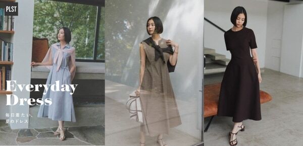 一枚で着映えと体型カバーをかなえる。PLSTからワンピースコレクション「Everyday Dress」が登場