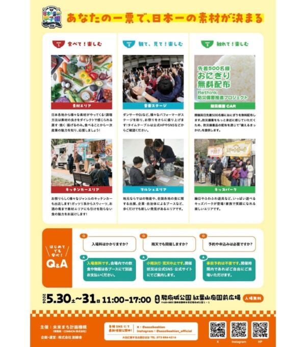 静岡に全国の食材・素材が静岡に集結！　入場無料「日本の素材甲子園」開催
