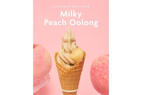 【gelato pique cafe】みずみずしくさっぱりした夏デザート！　白桃ウーロンのクレープ＆ソフトクリームが登場