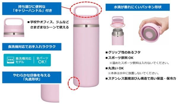 持ち運びに便利な“キャリーハンドル”付き！ 「真空断熱ケータイマグ」新発売