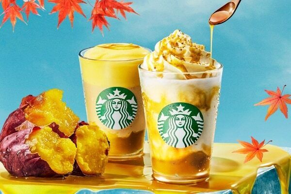 「冷やして、とろり蜜芋」がテーマ。スターバックスに紅はるかのフラペチーノとティーラテが登場