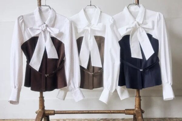 岡崎紗絵が着こなすVISの「美easy」コレクション公開！　1枚で決まるドッキングシャツやジャケットが登場