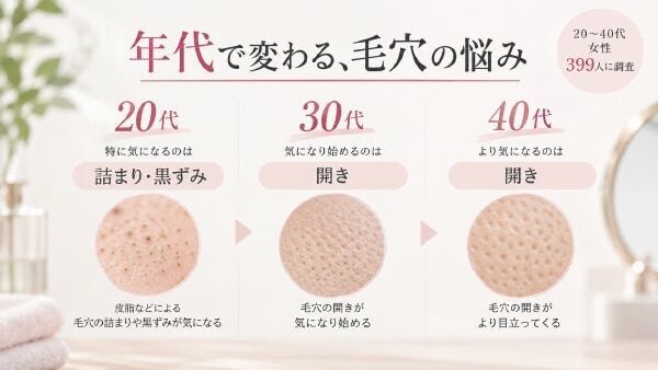 毛穴の角栓を指で押し出している人はどのくらいいる？　20〜40代女性399人を対象に毛穴ケアに関する意識調査を実施