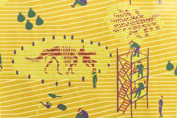 絵柄が変化するユニークなテキスタイル、氷室友里の個展「TREASURE HUNT」