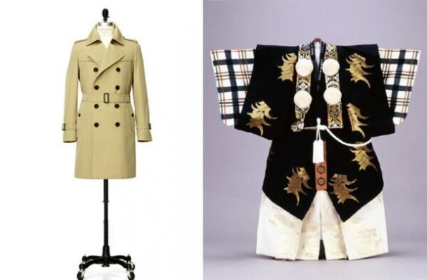 三陽商会の「100年コート」×歌舞伎の伝統衣装「翁格子」がコラボした「三陽格子」柄
