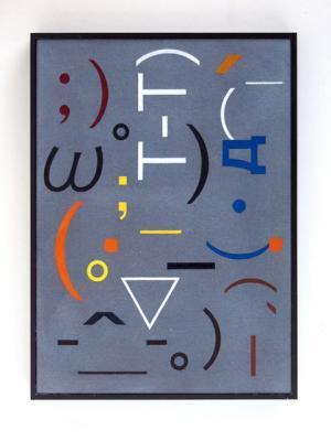 美術家・中村ケンゴが新宿伊勢丹で展示会、“顔文字”絵画シリーズの新作登場