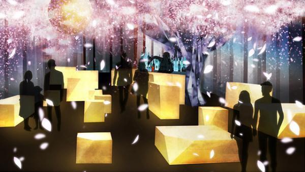 日本橋初、“桜色”に染まるイルミネーションで一足早い冬のお花見