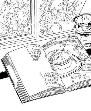 イラストレーター黒田潔が代官山 蔦屋書店で個展。“水分”をモノクロ線で描く新作「Rain」