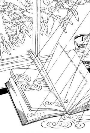 イラストレーター黒田潔が代官山 蔦屋書店で個展。“水分”をモノクロ線で描く新作「Rain」