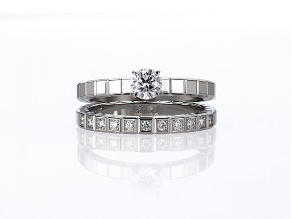 ショパール「アイスキューブ」初、プラチナを使ったブライダルリングが誕生