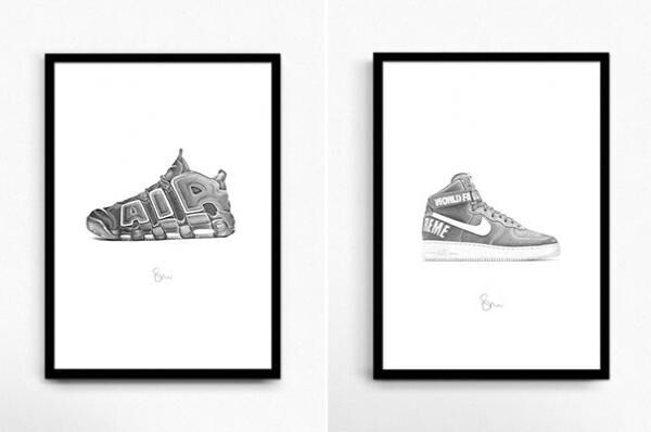 ナイキやアディダスのスニーカーを精緻に描くイラストレーター ステフ モーリス展が代官山で開催 16年4月11日 ウーマンエキサイト 1 2