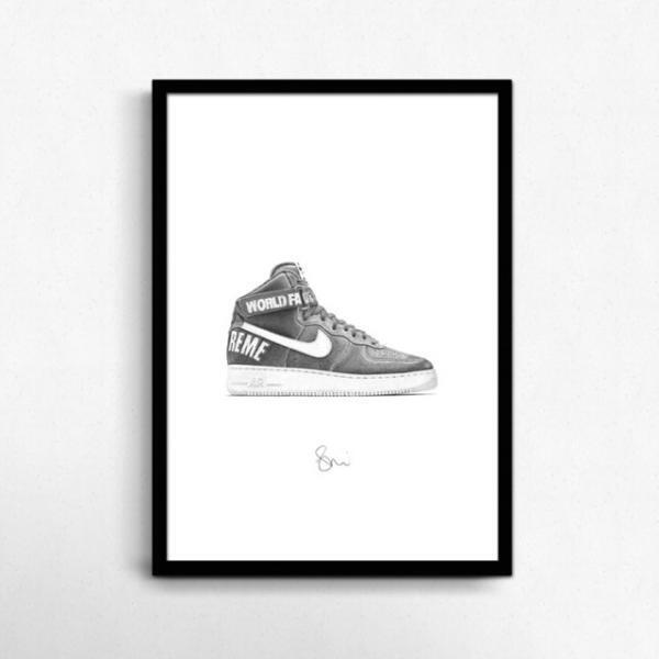 ナイキやアディダスのスニーカーを精緻に描くイラストレーター、ステフ・モーリス展が代官山で開催