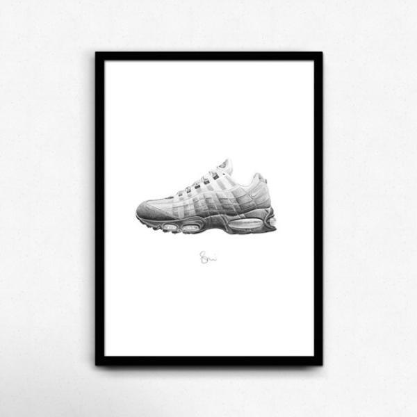 ナイキやアディダスのスニーカーを精緻に描くイラストレーター、ステフ・モーリス展が代官山で開催