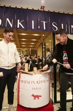 メゾン キツネ代官山で「HANAMI PARTY」、“キツネサイダー”や“お稲荷”で日本上陸3周年をお祝い