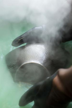 無形文化財の鎚起銅器を手掛ける「玉川堂」が銀座で作品展。江戸から続く“木目金”技法も披露