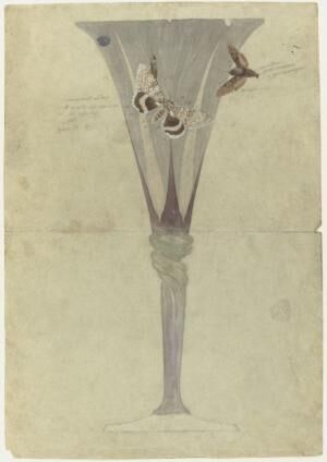 意匠「昼顔形花器〈蛾〉」エミール・ガレ1899年オルセー美術館