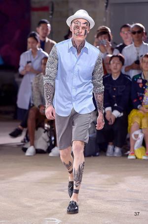 自身の肌をもファッションとして、ジュンヤ ワタナベ マン風“チンピラ”【17SSメンズ】