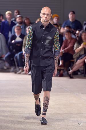 自身の肌をもファッションとして、ジュンヤ ワタナベ マン風“チンピラ”【17SSメンズ】