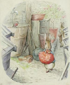ビアトリクス・ポター《『ベンジャミン バニーのおはなし』の挿絵のための水彩画》英国ナショナル・トラスト所蔵