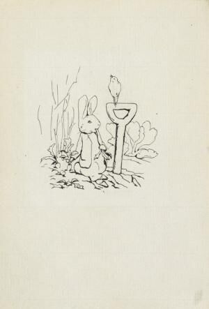 ビアトリクス・ポター《私家版『ピーターラビットのおはなし』の挿絵のためのインク画》英国ナショナル・トラスト所蔵