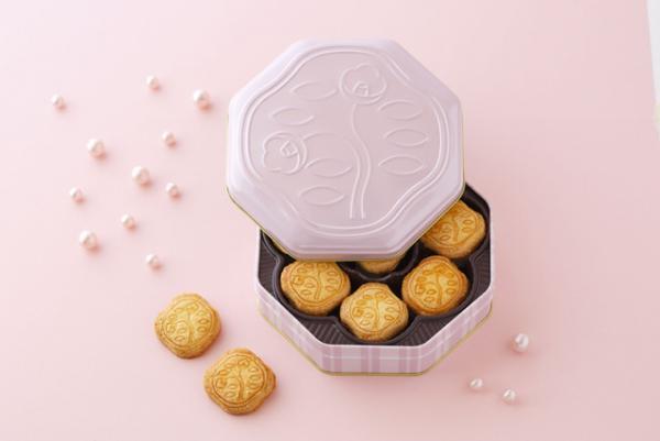 資生堂パーラーがパールピンクの限定缶に詰めた「花椿ビスケット」を数量限定発売