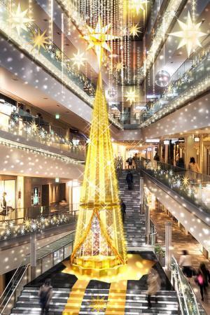 表参道ヒルズのクリスマスは、スワロフスキー約2万個を使った参加型の“星降る”イルミネーション！