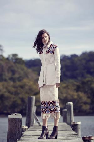 ウールマークプライズの本年受賞者ティータム ジョーンズが新宿伊勢丹でカプセルコレクション披露